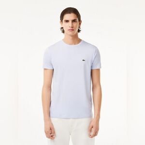 Lacoste Men’s Pima Cotton Crew-Neck T-Shirt Size L — Light Blue TH6709-51 J2G